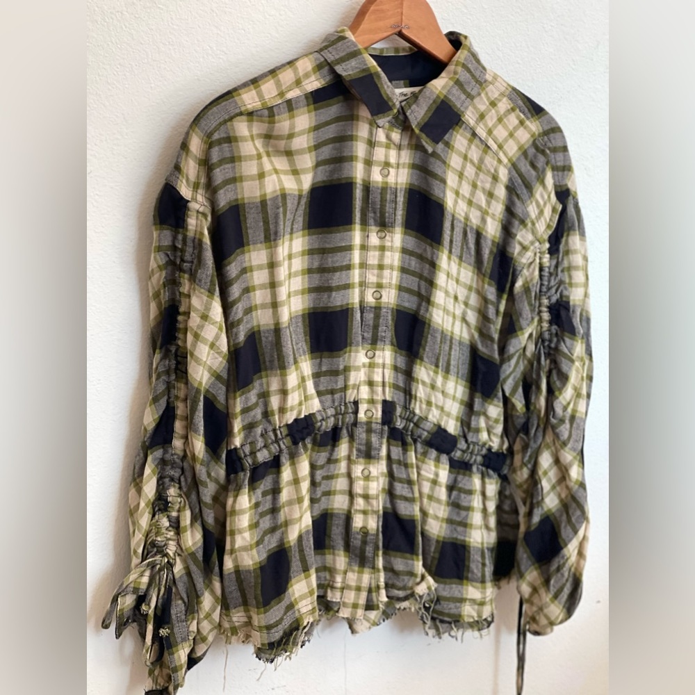 Free People Gingham Parachute Tie Top XS